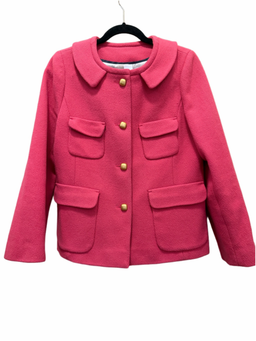 J.Crew Women’s Pink Wool Blend Peter Pan Collar Jacket Blazer Size 10